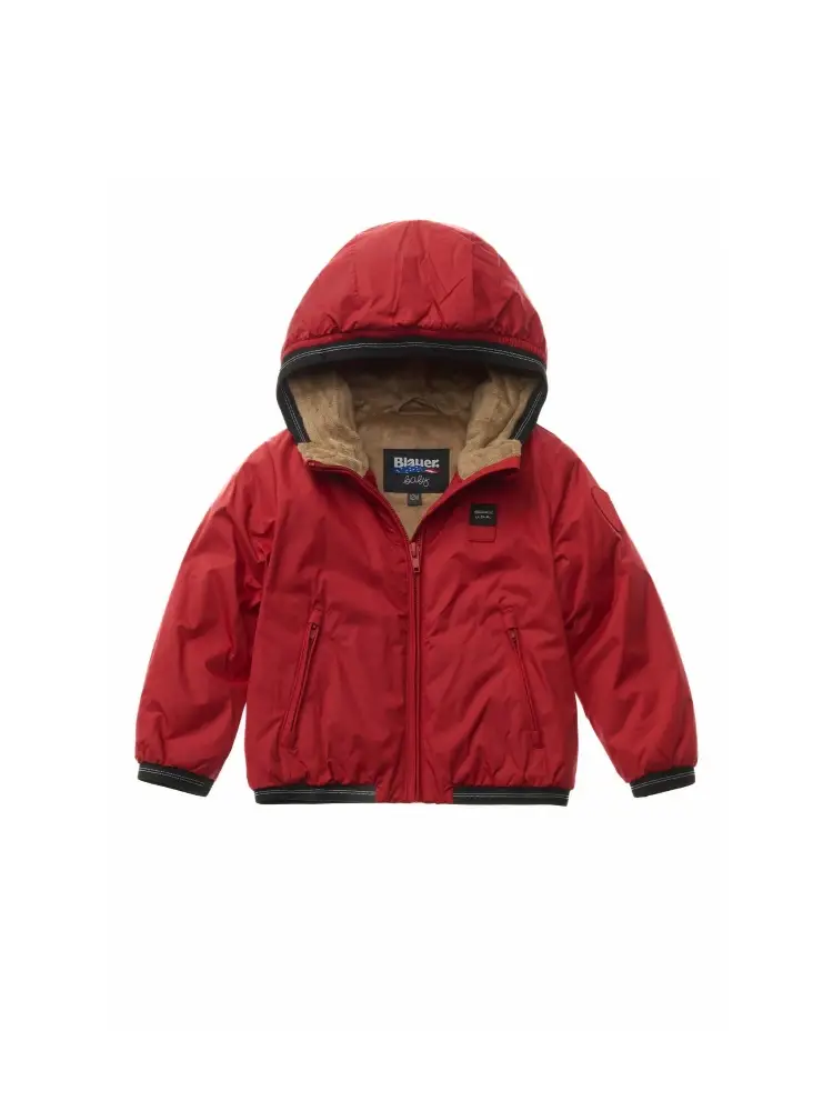 giubbotto infant con interno in pelliccia edith baby rosso