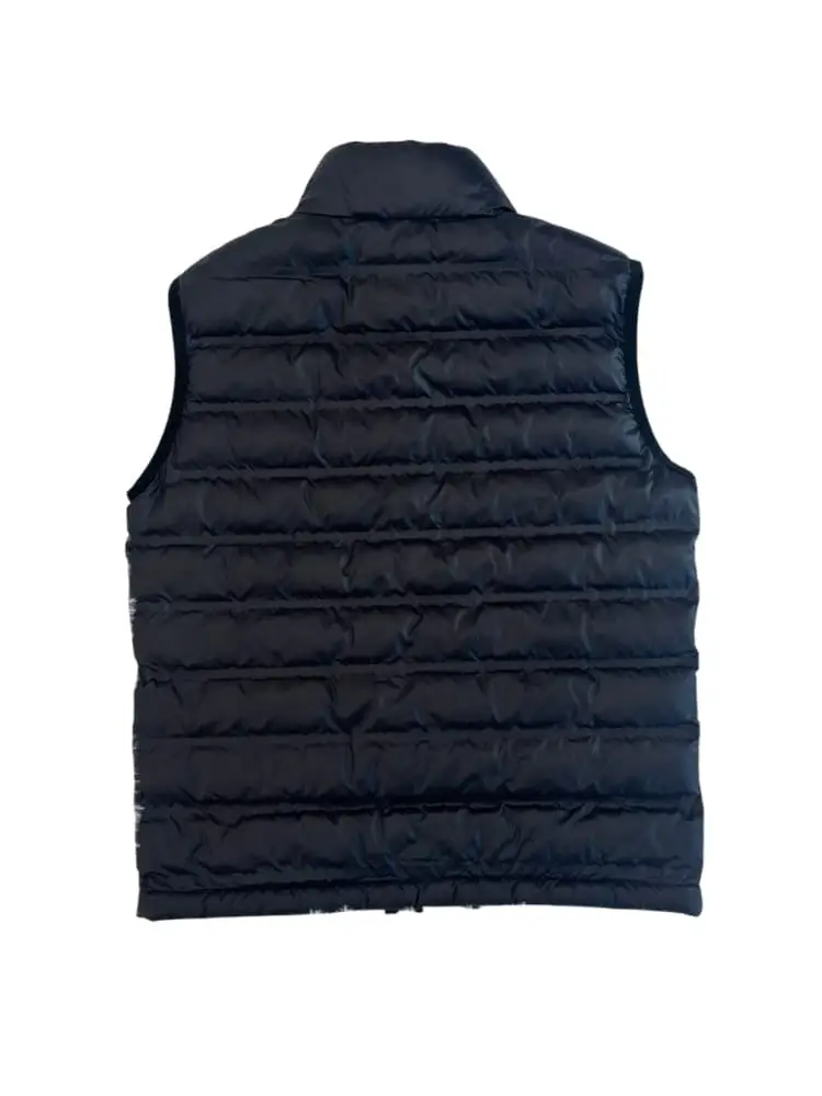 giubbotto nero bambino smanicato con logo miniatura 2