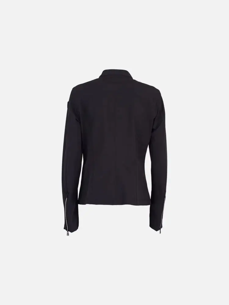 giubbotto nero donna liscio logo sul braccio miniatura 2