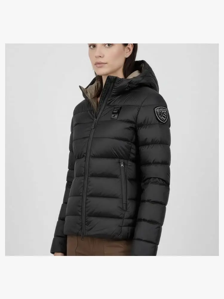 giubbotto nero ragazza con logo miniatura 2