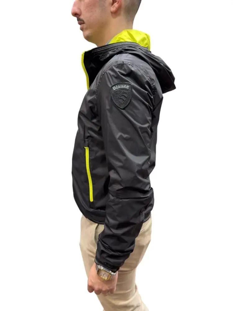 giubbotto nero ragazzo reversibile con logo miniatura 2