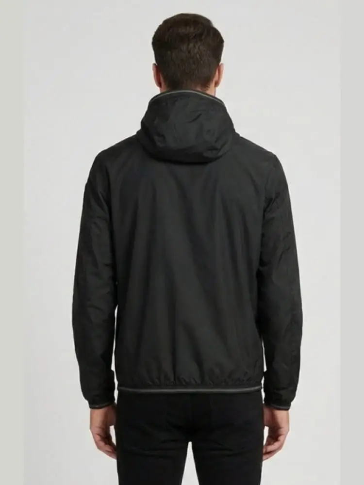 giubbotto nero uomo liscio logo sul braccio miniatura 2