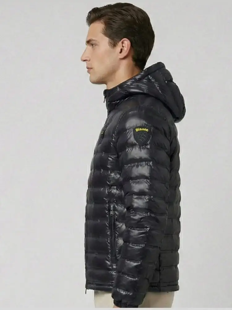 giubbotto nero uomo logo sul braccio miniatura 2