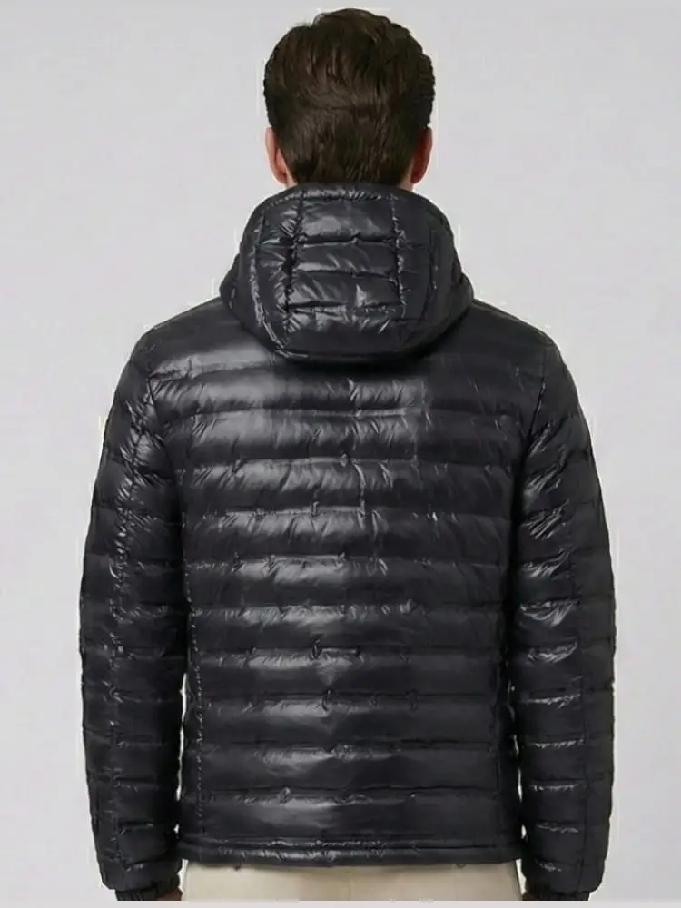 giubbotto nero uomo logo sul braccio miniatura 3