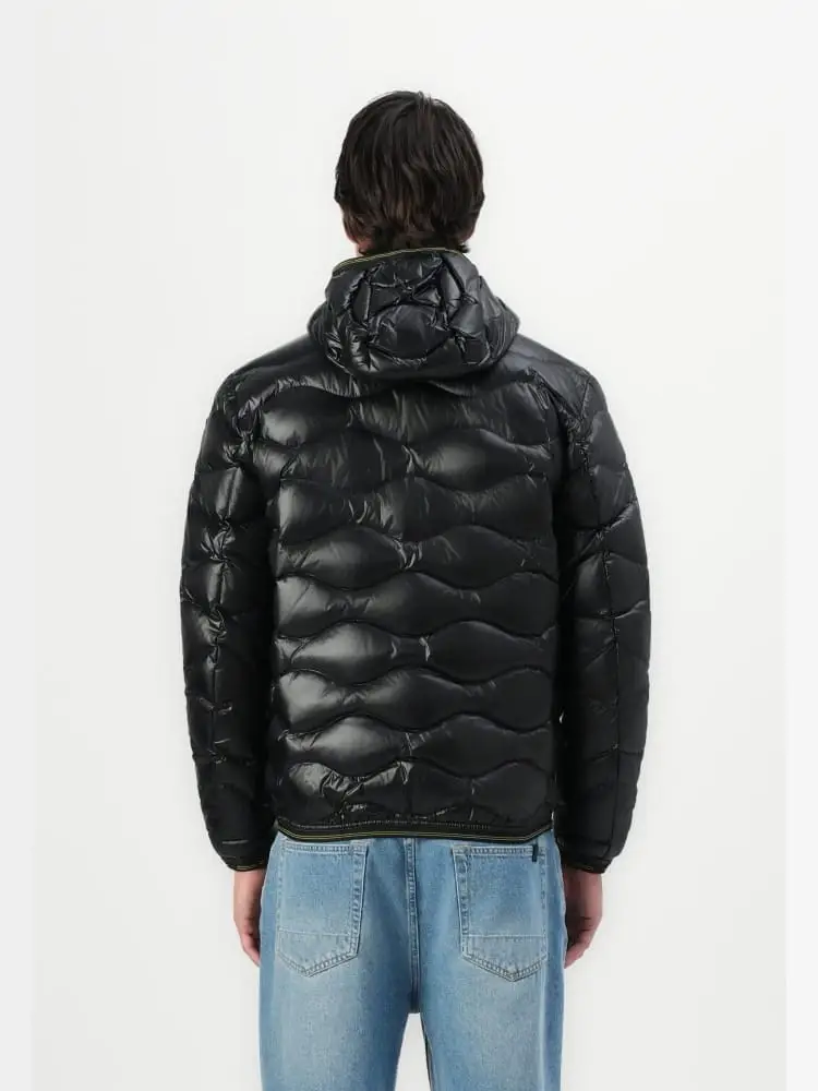 giubbotto nero uomo logo sul braccio miniatura 2