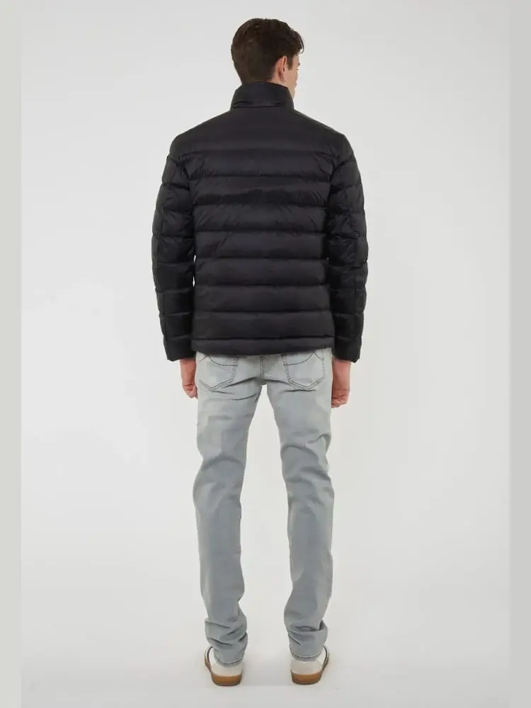 giubbotto nero uomo logo sul braccio miniatura 2