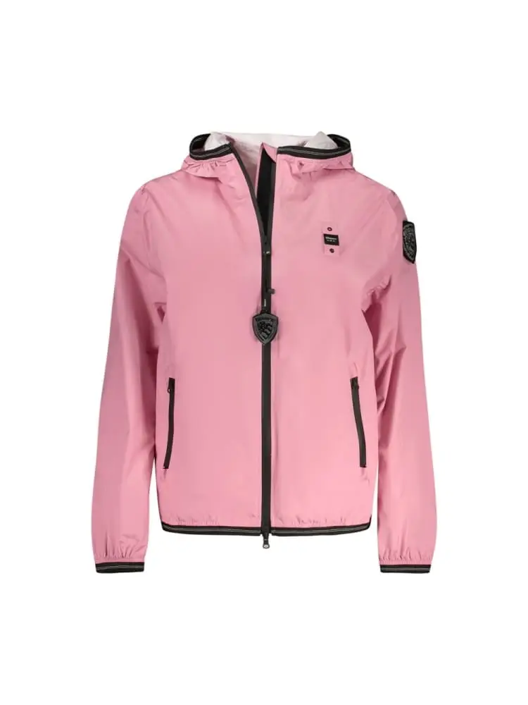 giubbotto rosa donna logo sul braccio