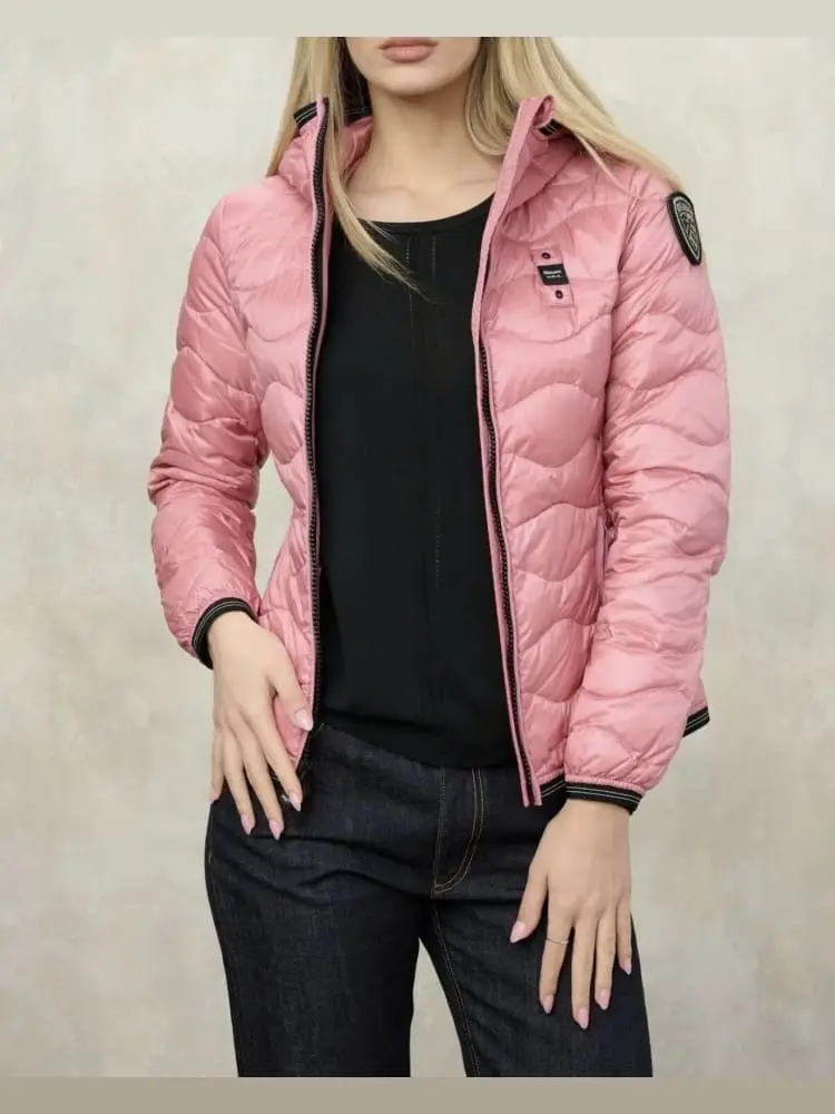 giubbotto rosa ragazza con logo miniatura 2