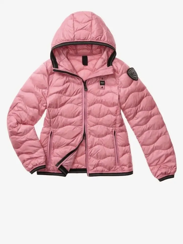 giubbotto rosa ragazza con logo