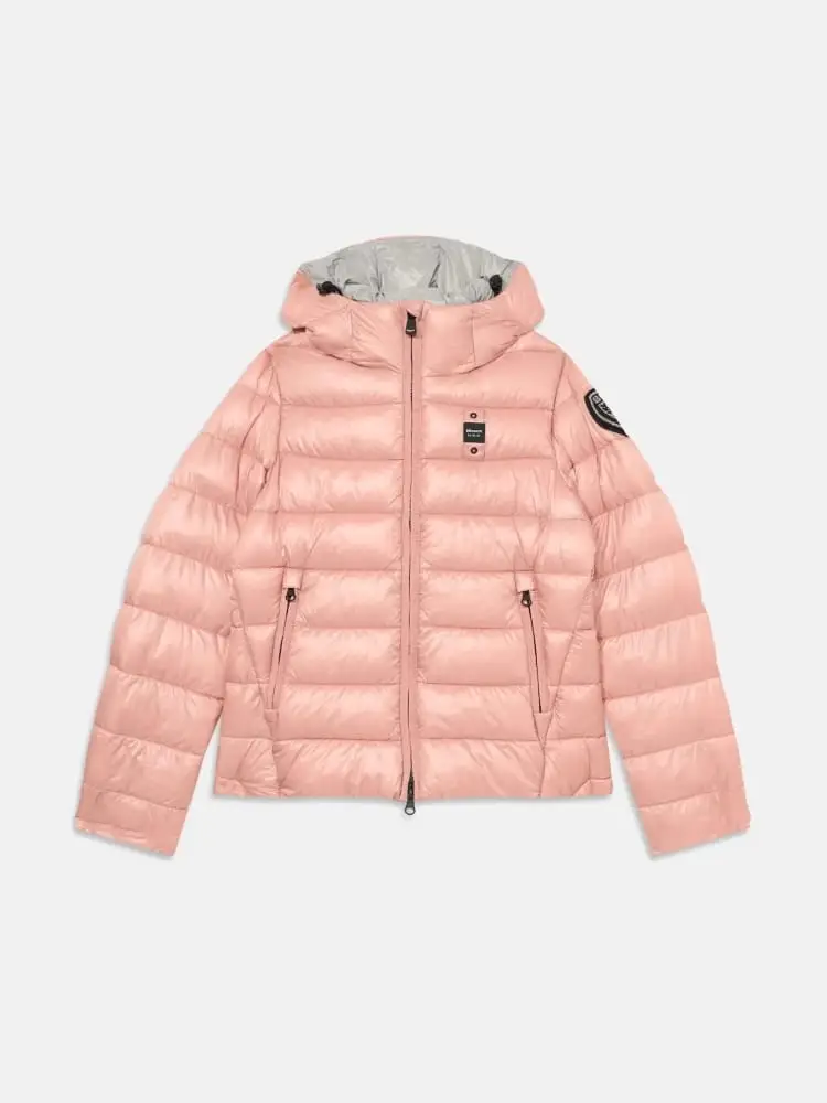 giubbotto rosa ragazza con logo