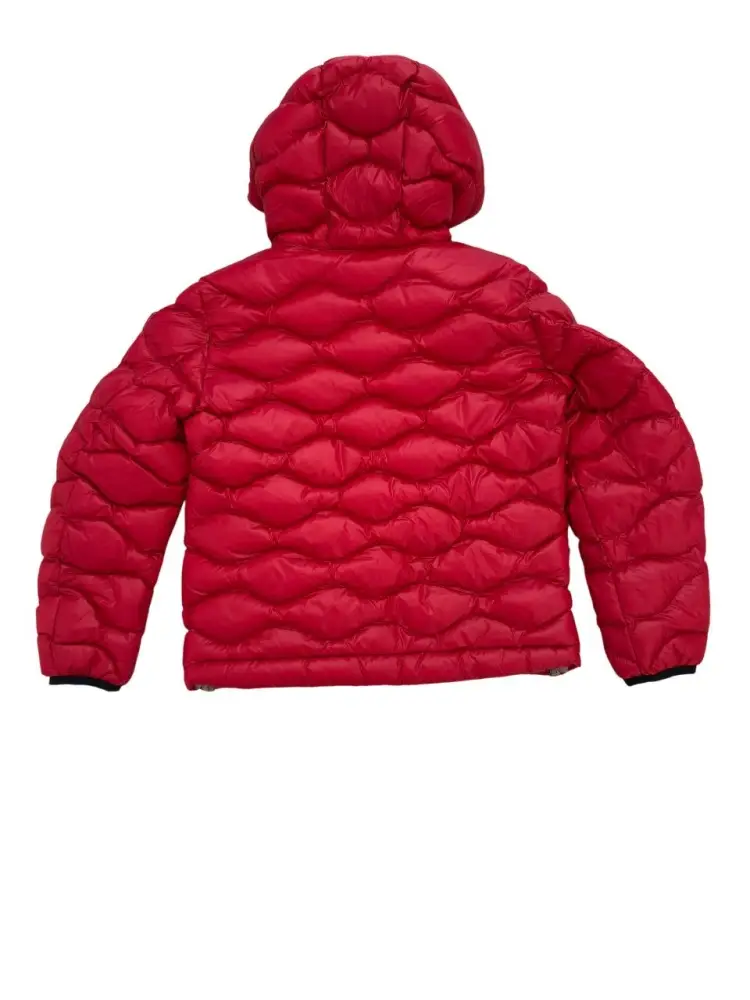 giubbotto rosso bambino con cappuccio logo sul braccio miniatura 2