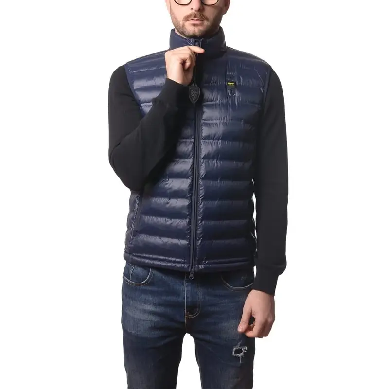 giubbotto smanicato da uomo arvale imbottito blu interno azzurro miniatura 2