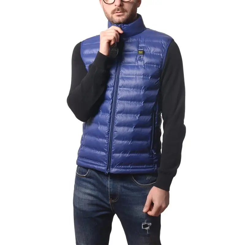 giubbotto smanicato da uomo arvale imbottito blu interno verde miniatura 2