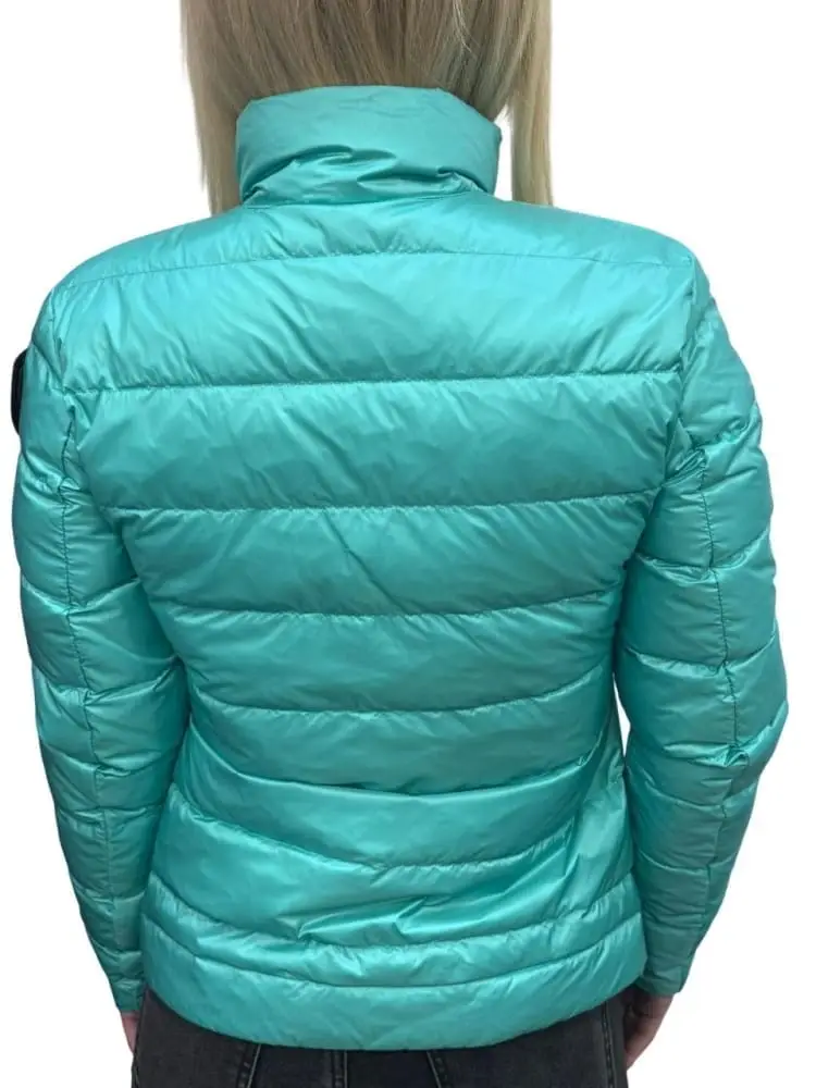 giubbotto verde acqua donna logo sul braccio miniatura 3