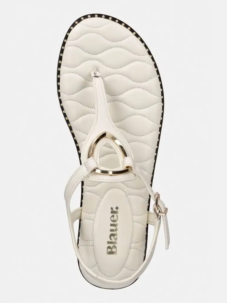 infradito crema donna logo sul davanti miniatura 2