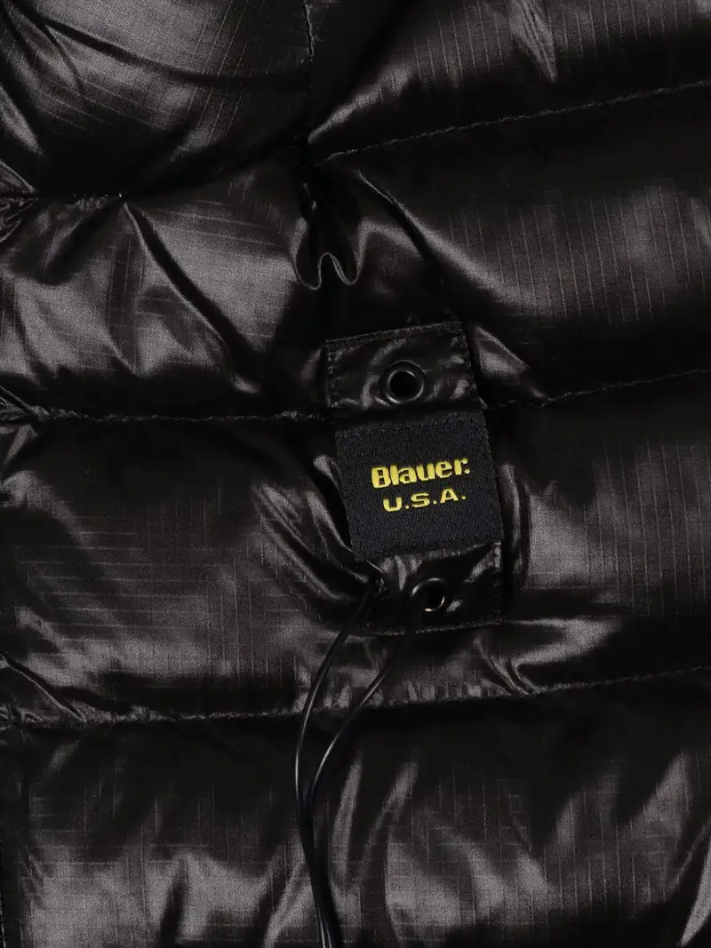 Piumino Adams con cappuccio nero Nero beige miniatura 2