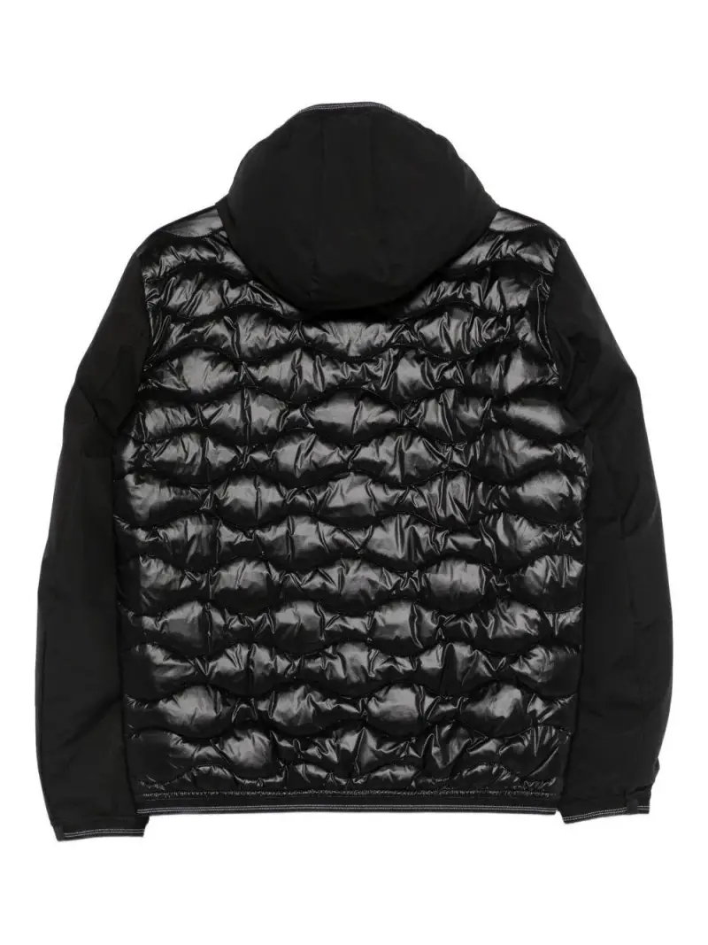 Piumino con cappuccio nero miniatura 2