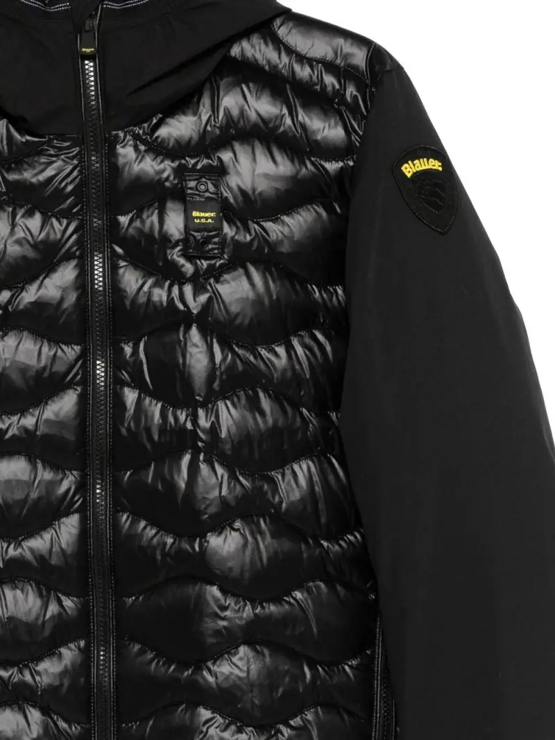 Piumino con cappuccio nero miniatura 3