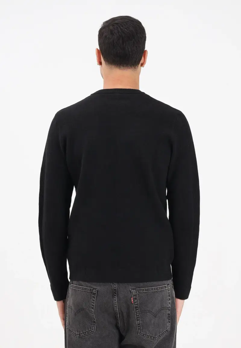 Maglioncino girocollo ALLEYNE nero da uomo con logo miniatura 3