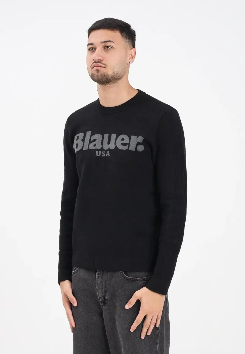 Maglioncino girocollo ALLEYNE nero da uomo con logo