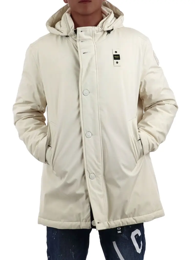 Blauer Parka Uomo Bianco 3986461