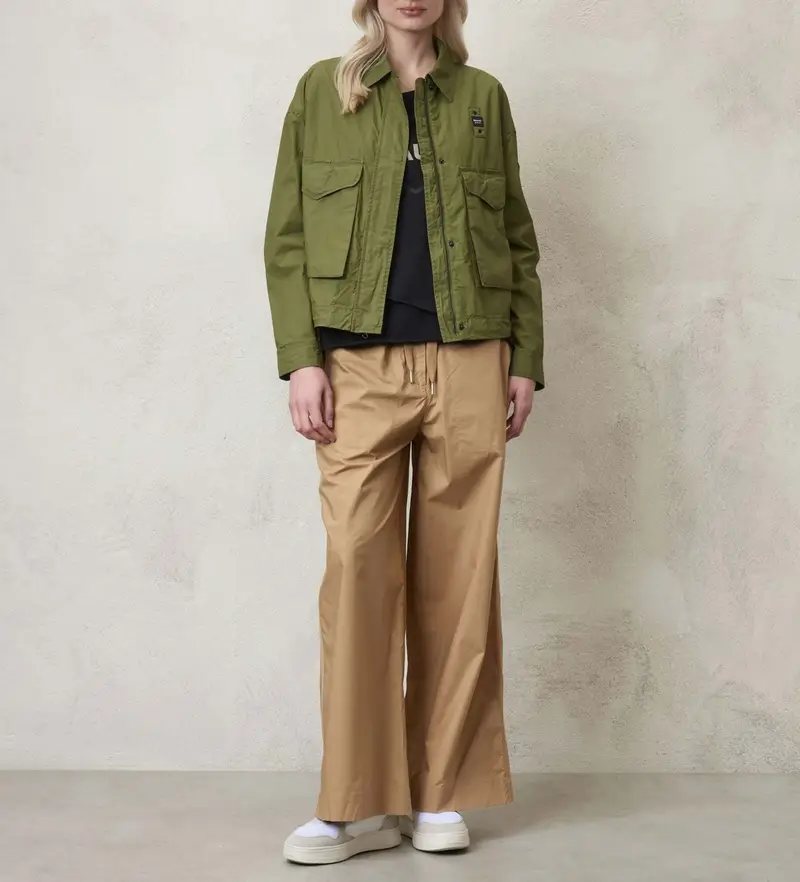 per donna. 24SBLDC04124 Giacca Nova verde (XS), Casual, Cotone, Manica lunga