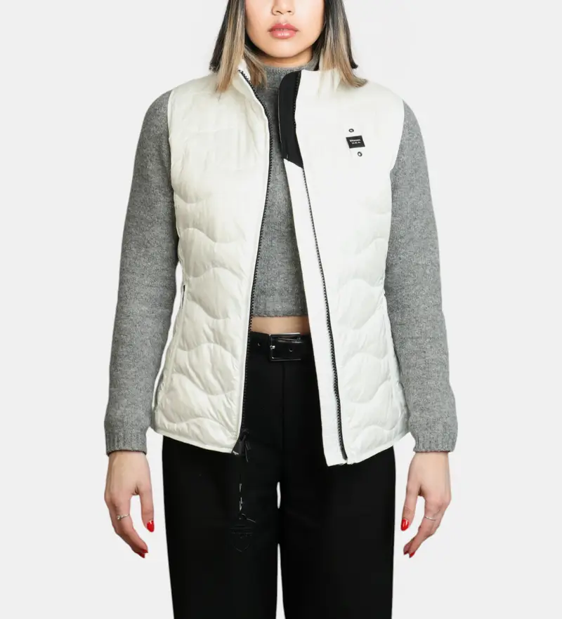Blauer Gilet Donna Bianco 4069092