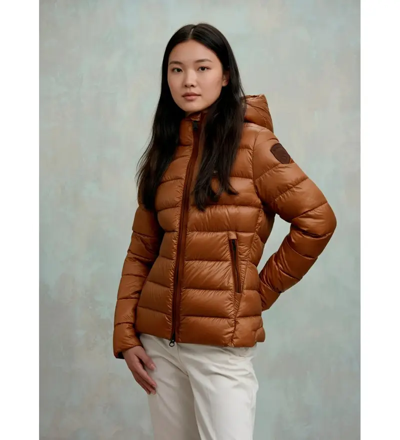 per donna 25WBLDC02072 Cappotto marrone Caroll a righe (L), Casual, Poliamide