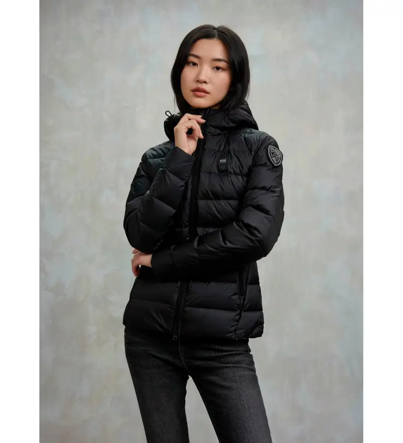 per donna 25WBLDC03100 Piumino aderente nero Charme (L), Casual, Nylon