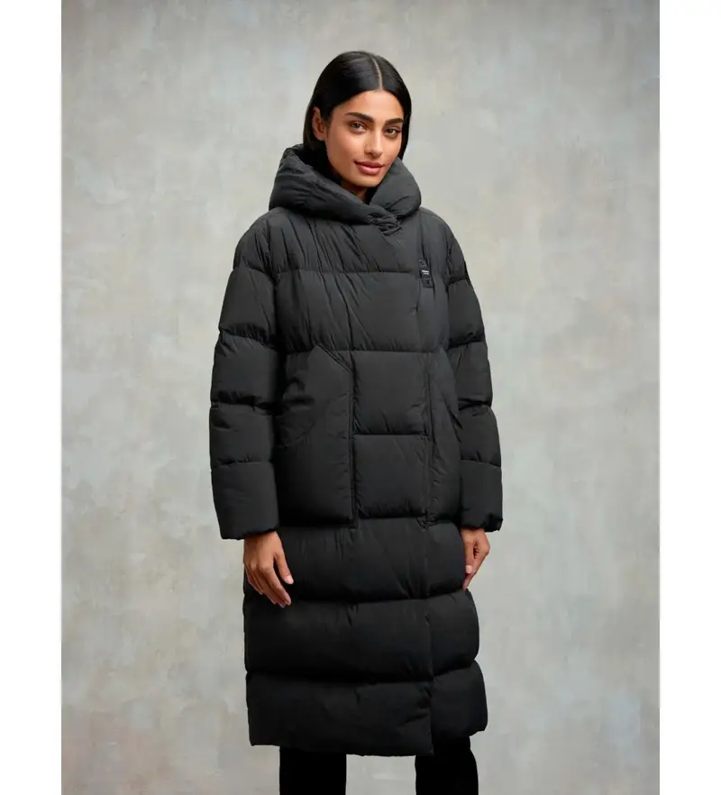 per donna. 25WBLDK03168 Piumino lungo Nube Ruth in nero (L), Casual, Poliamide