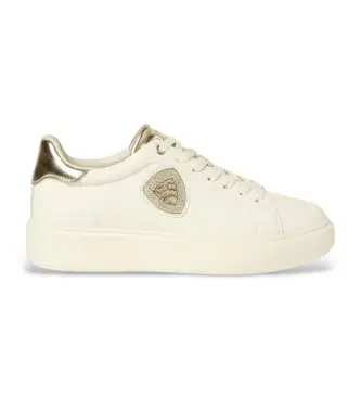 per donna S6VENUS01 Sneakers Venus in pelle, bianco e oro (36), Basso, Stringhe, Casual