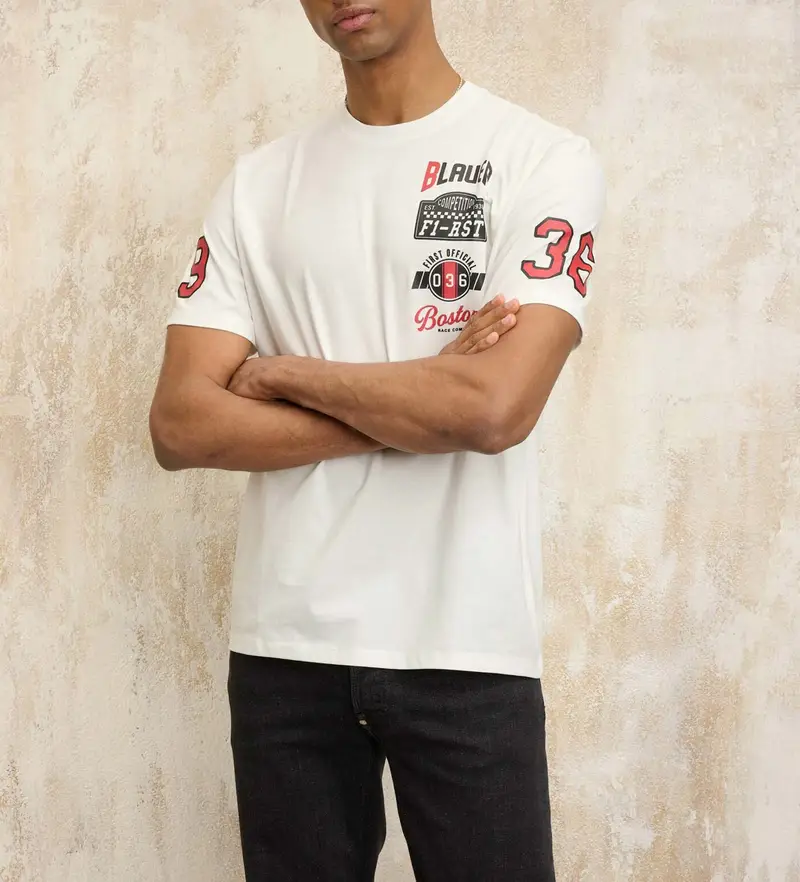 per uomo 25SBLUH02150 Maglietta bianca Rider Judson (XXL), Bianco, Casual, Cotone, Manica corta