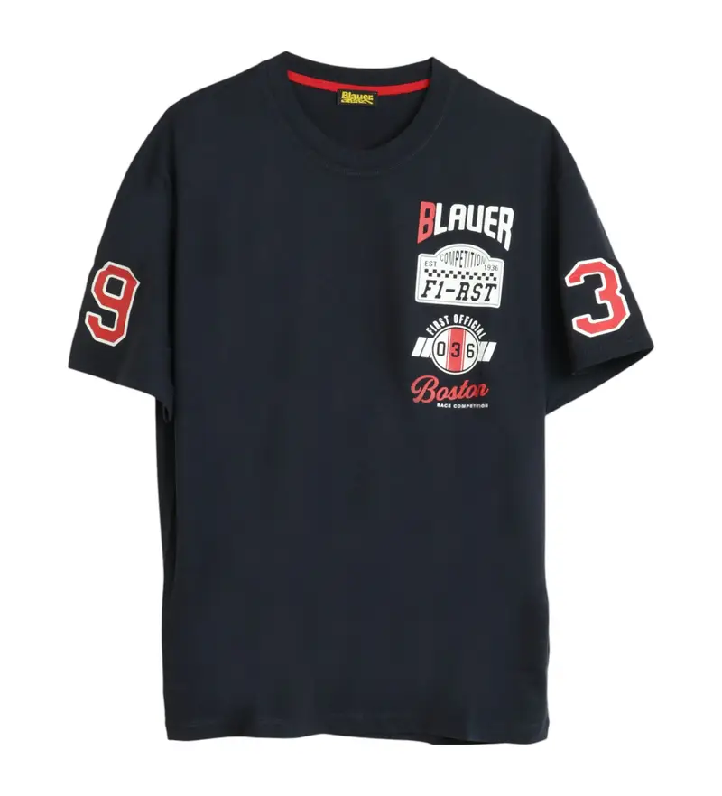 per uomo 25SBLUH02150 Maglietta Rider Judson blu navy (M), Casual, Cotone, Manica corta