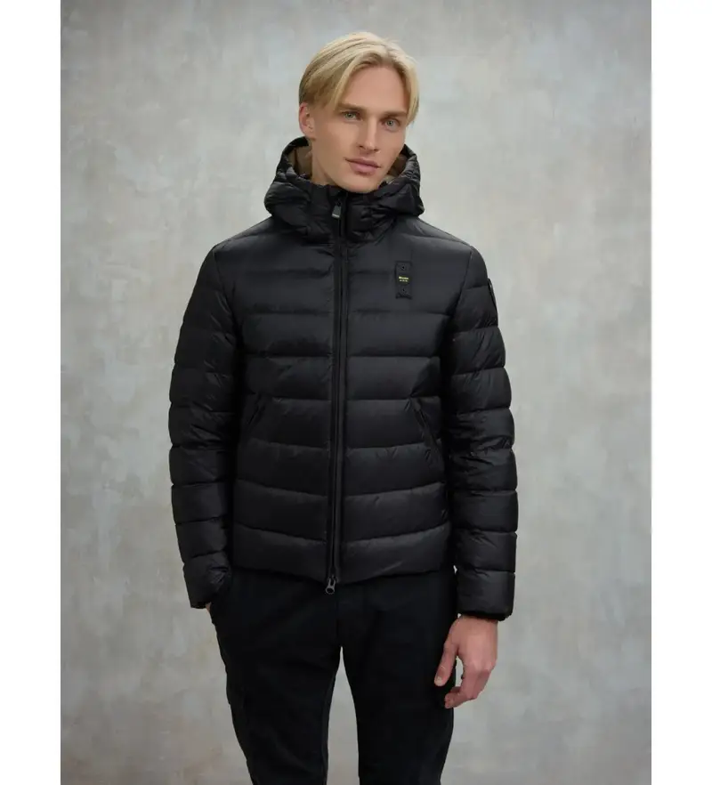 per uomo. 25WBLUC03086 Piumino nero con cappuccio Acton (XXL), Casual, Poliamide