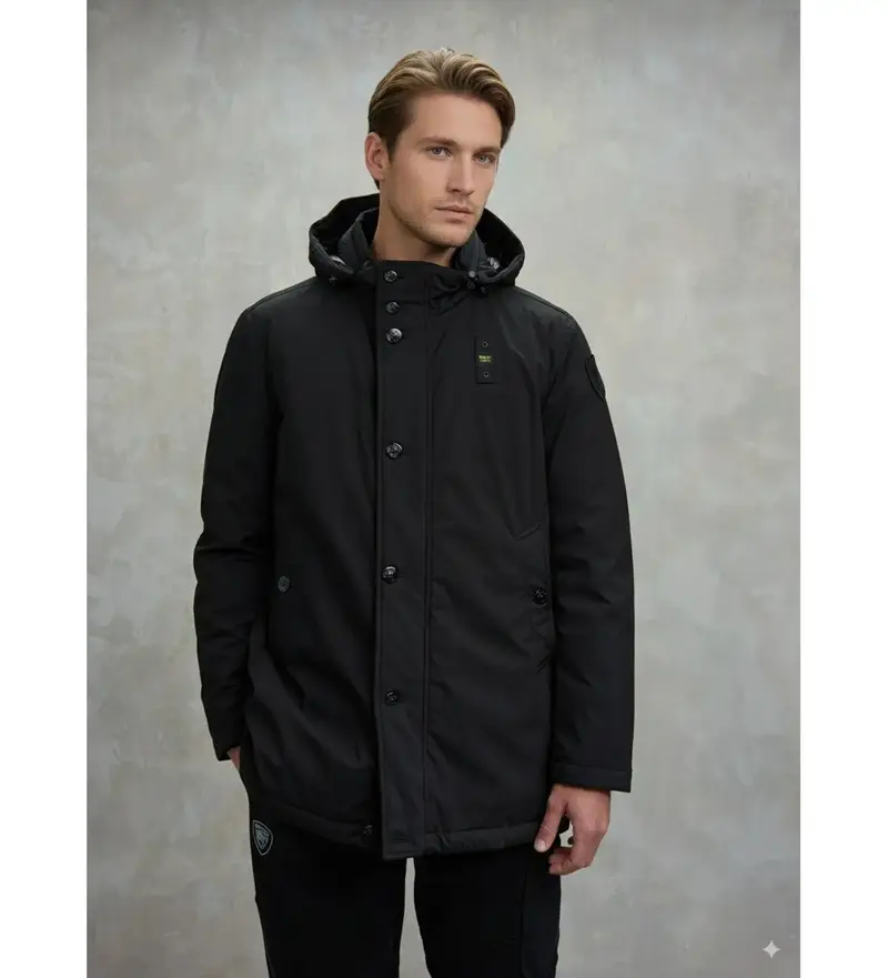 Blauer Parka Uomo Nero 4056471