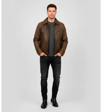 per uomo 25WBLUL02313 Giacca in pelle marrone Selwyn (S), Casual