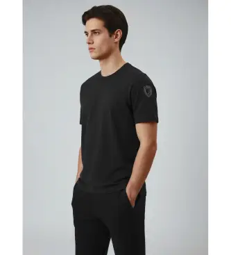 per uomo 26SBLUH02068 Maglietta nera Hanson (S), Nero, Casual, Cotone, Manica corta