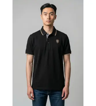 per uomo 26SBLUT02288 Polo nera Damon (S), Casual, Cotone, Manica corta