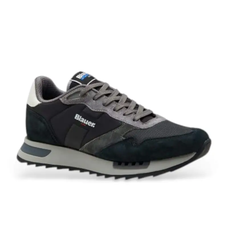 Blauer Sneakers uomo in pelle nera Ryder