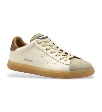 per uomo S6LOWELL01 Sneakers Lowell in pelle beige (41), Basso, Stringhe, Casual