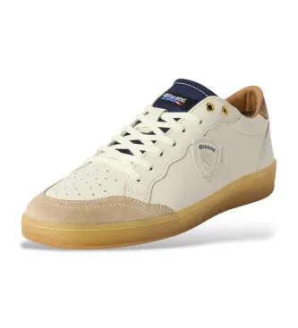 per uomo S6MURRAY21 Sneakers Murray 21 beige e blu (41), Pelle, Bianco, Basso, Stringhe, Casual
