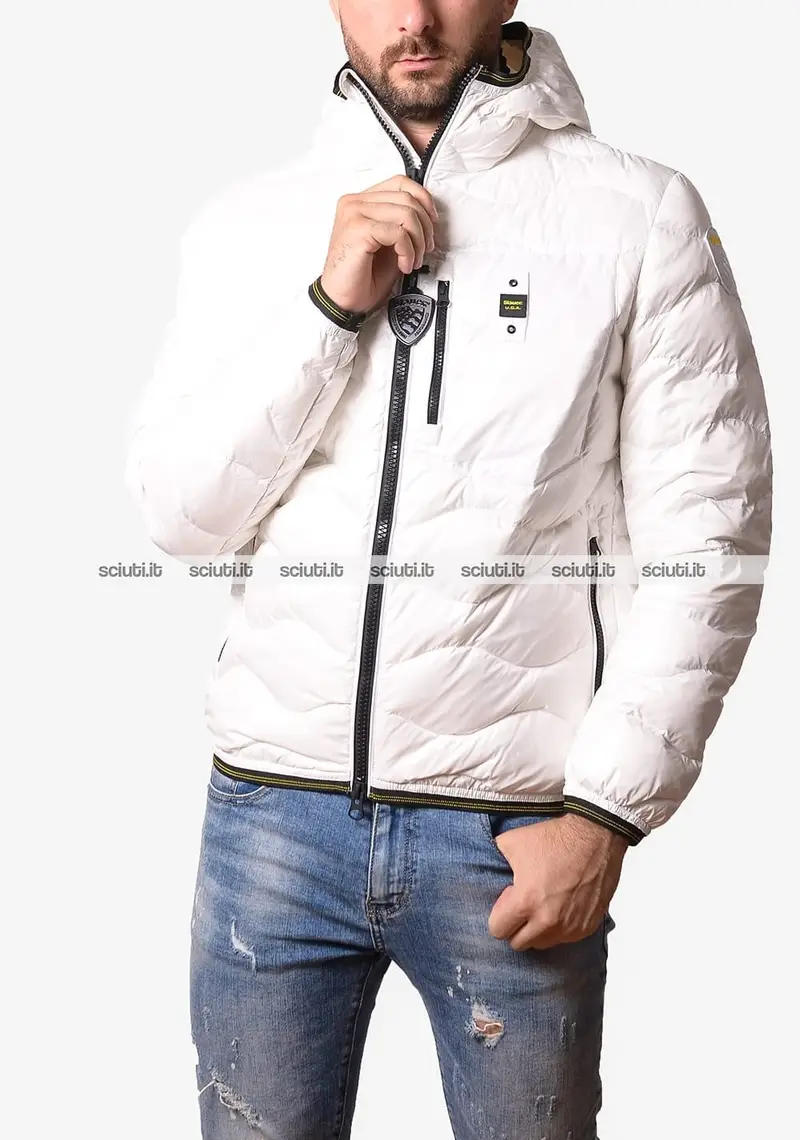 Piumino Blauer uomo bianco in piuma ad onde Wave