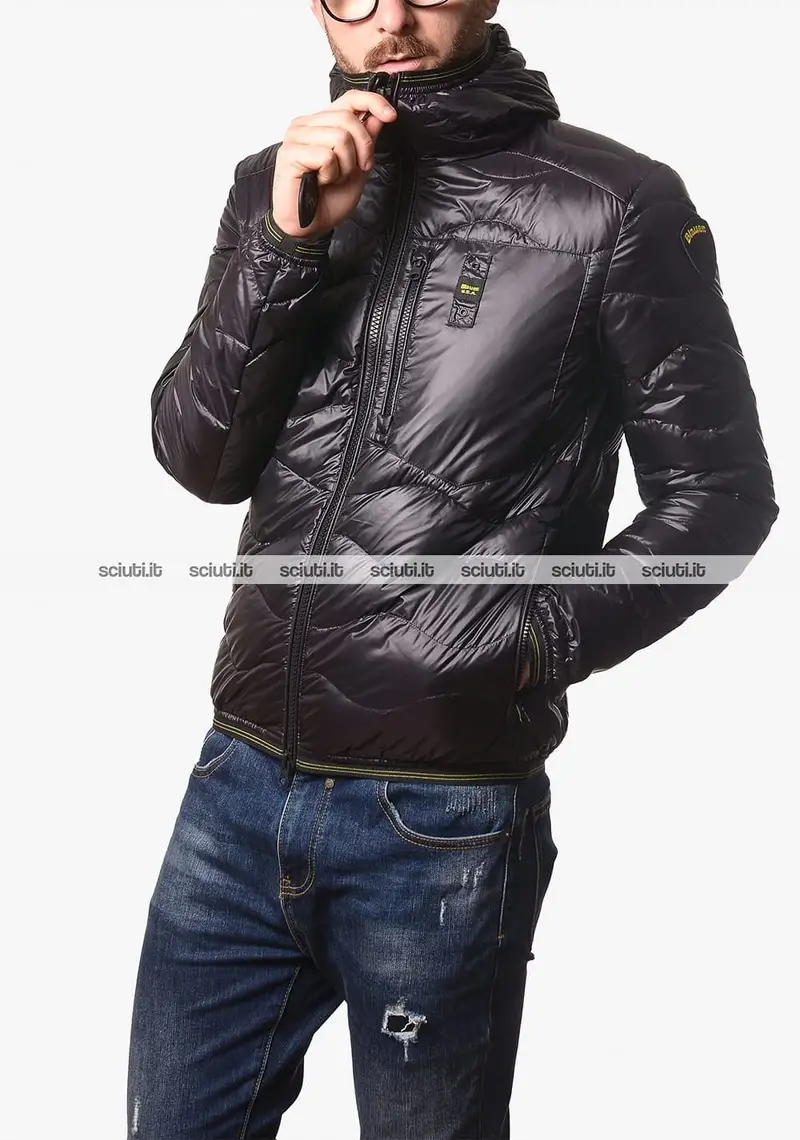 Piumino Blauer uomo nero leggero Wave