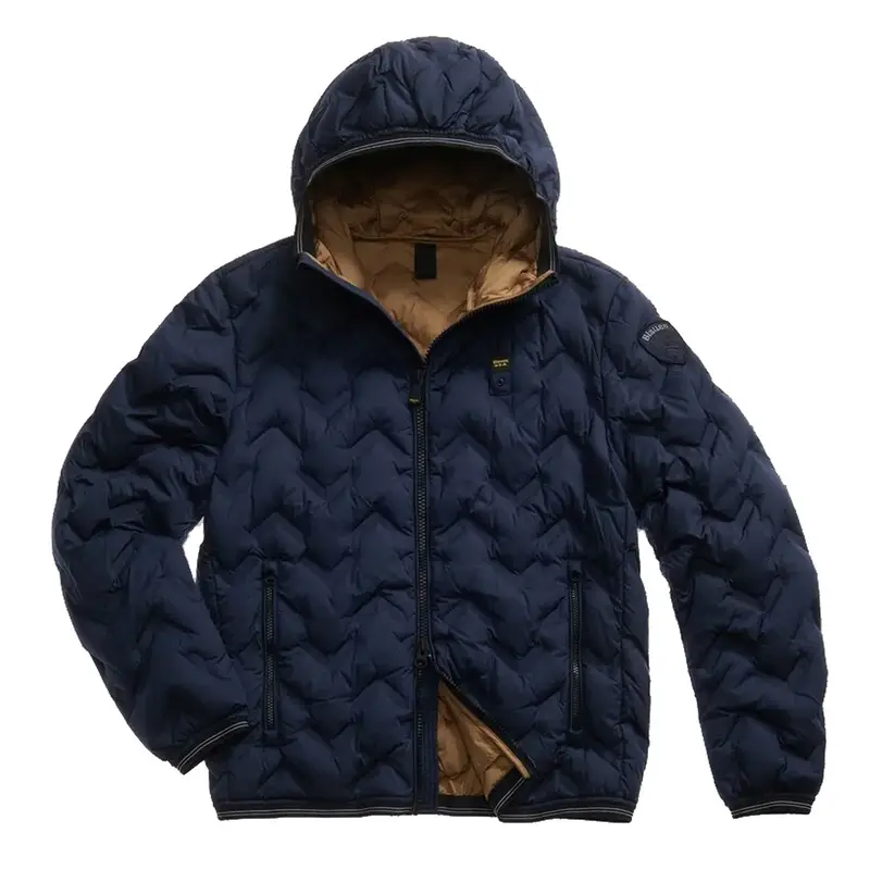 PIUMINO CON CAPPUCCIO ANGOLARE PIERY Blu