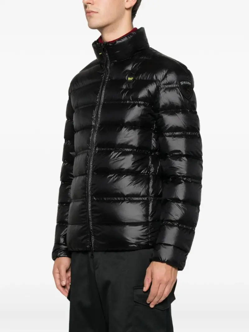 Piumino con zip nero miniatura 2