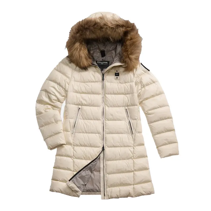 PIUMINO LUNGO CON PELLICCIA LYNEL DONNA Bianco