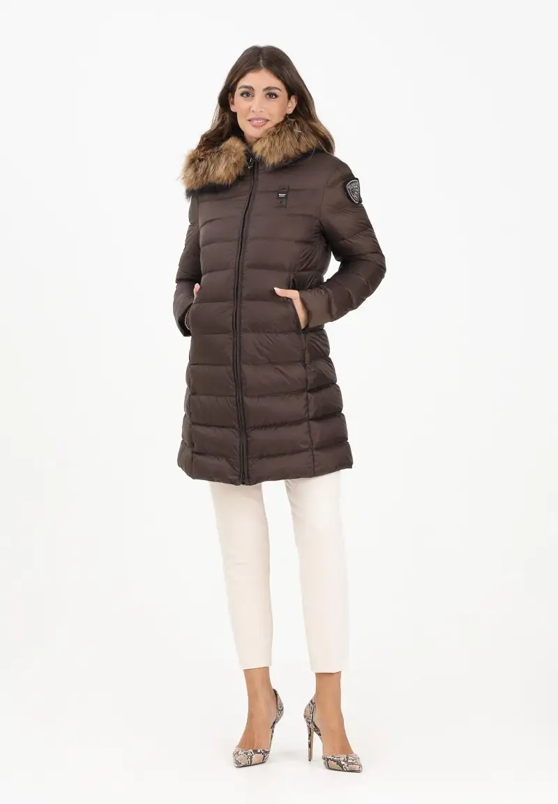 Piumino lungo KRISTIN marrone da donna miniatura 2