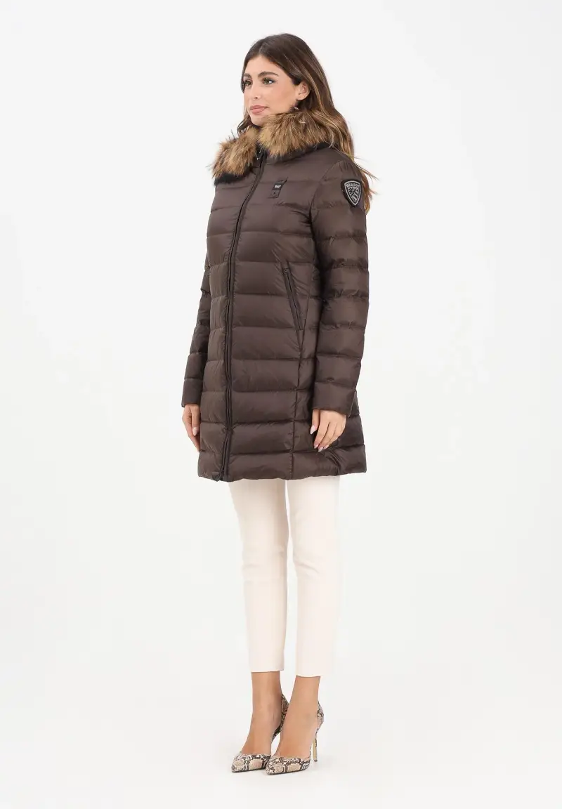 Piumino lungo KRISTIN marrone da donna
