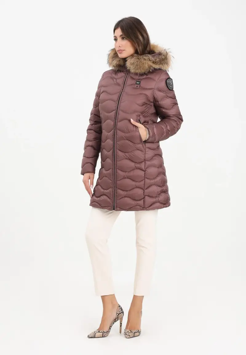 Piumino lungo LYNEL bordeaux da donna miniatura 2
