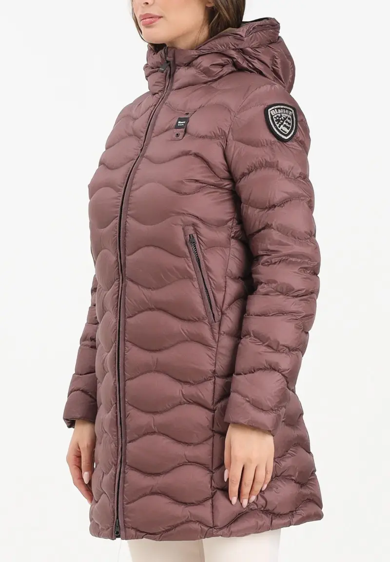 Piumino lungo LYNEL bordeaux da donna miniatura 3